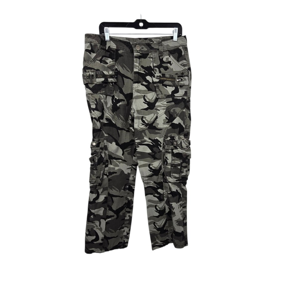KeKe Mai Military Camo Cargo Pants Womens 34"W X 29"L Pockets Grunge Streetwear